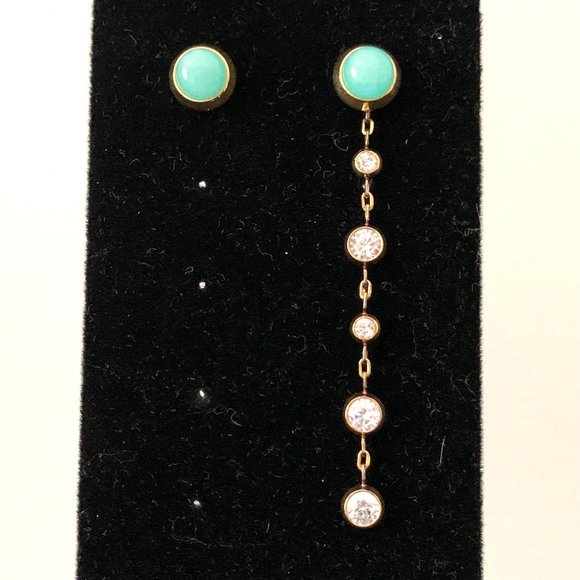 NOC Michael Kors Easy Opulence 2 in 1 Earrings Natural Stone Studs Dangle - Picture 4 of 8